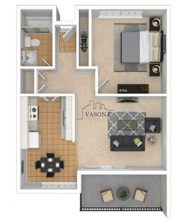 RWPlaza 1x1 276 floor plan